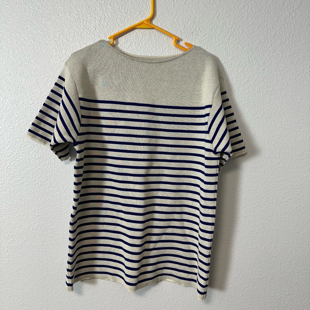 Striped Navy and White Short Sleeve Tee